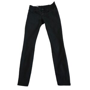 Gap 1969 Women's 25 S Black Skinny Short Leggings Jeans Cotton Blend Slim Fit
